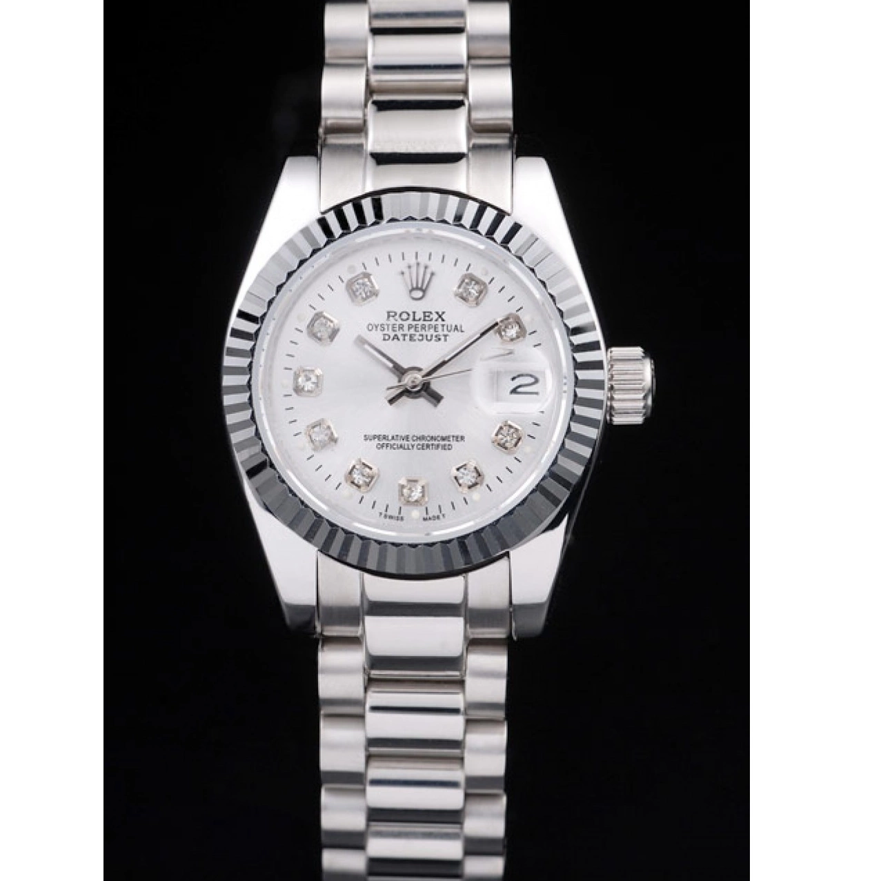 Silver Rolex Datejust Polished Steel Stainless Dial 0712
